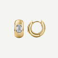 Jude 10mm Emerald Cut Diamond Huggies