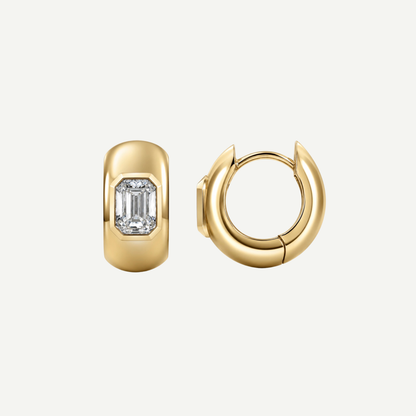 Jude 10mm Emerald Cut Diamond Huggies