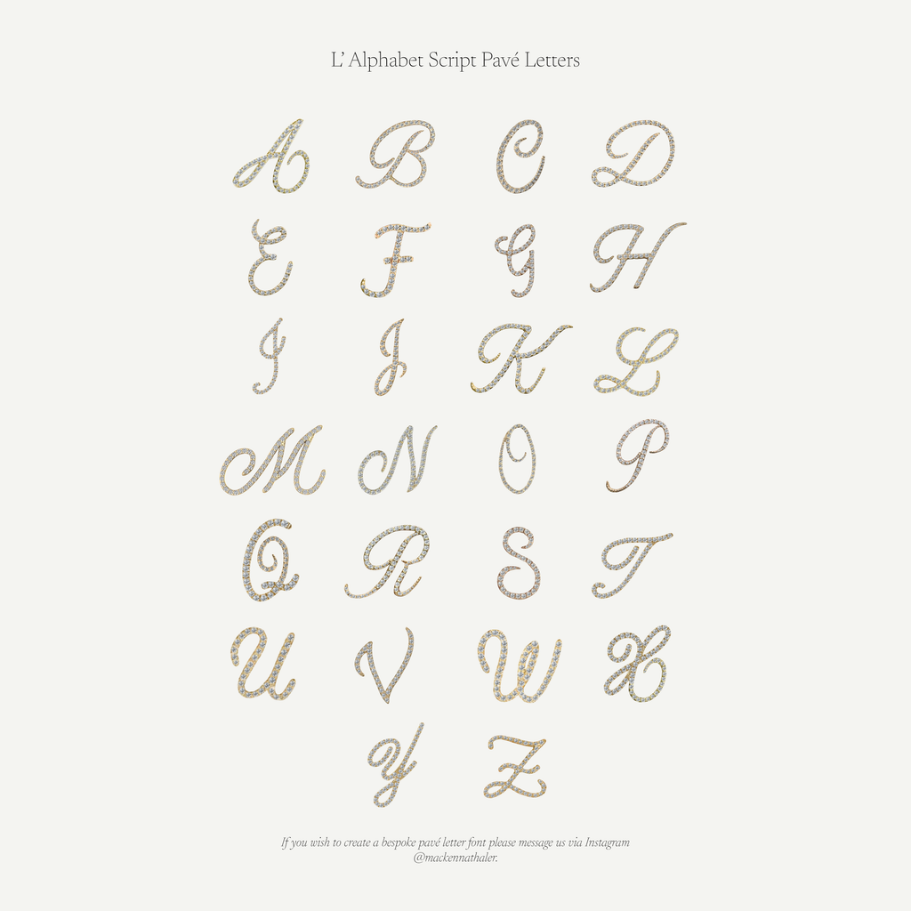 L'Alphabet Script Pavé Diamond Ring