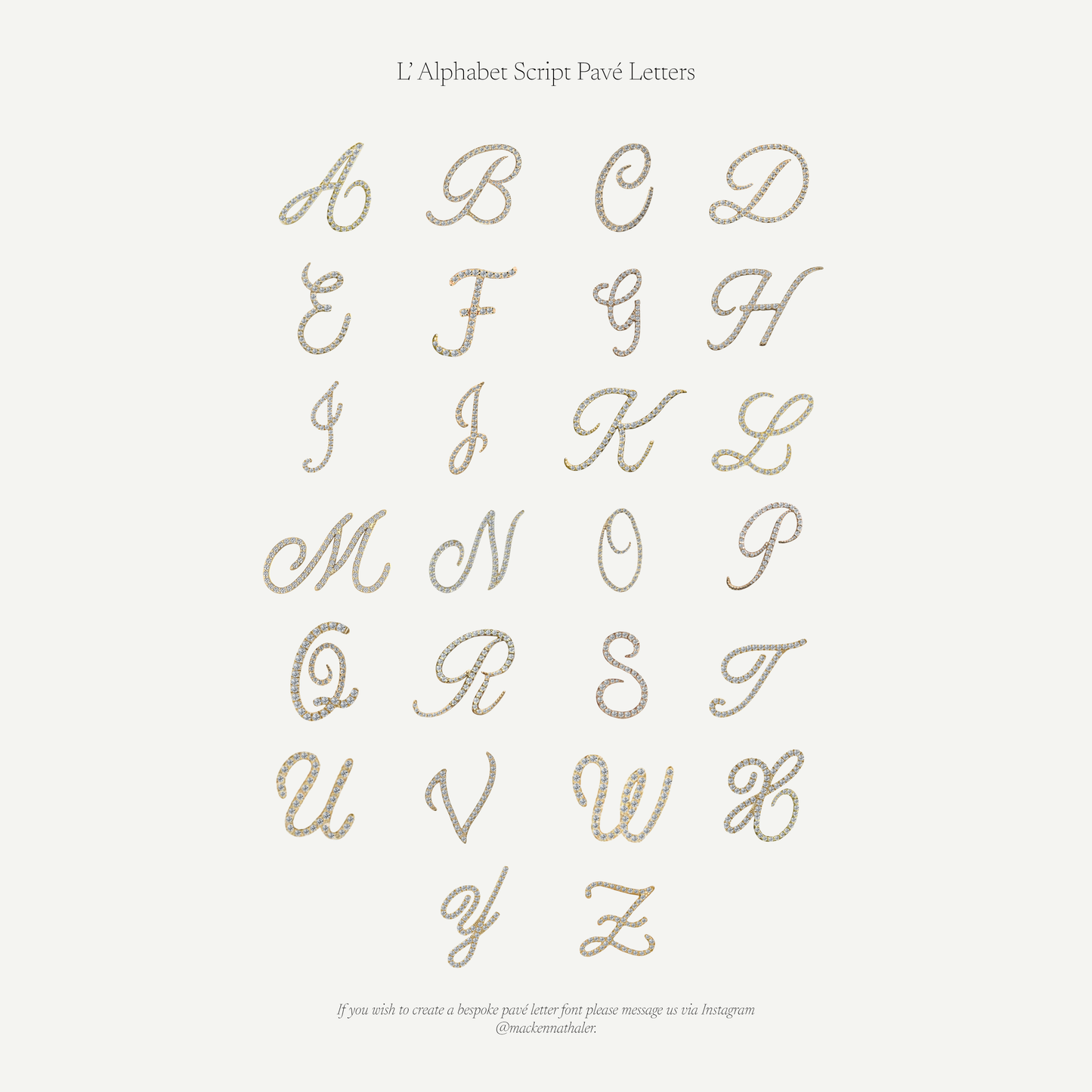 L'Alphabet Script Pavé Diamond Ring