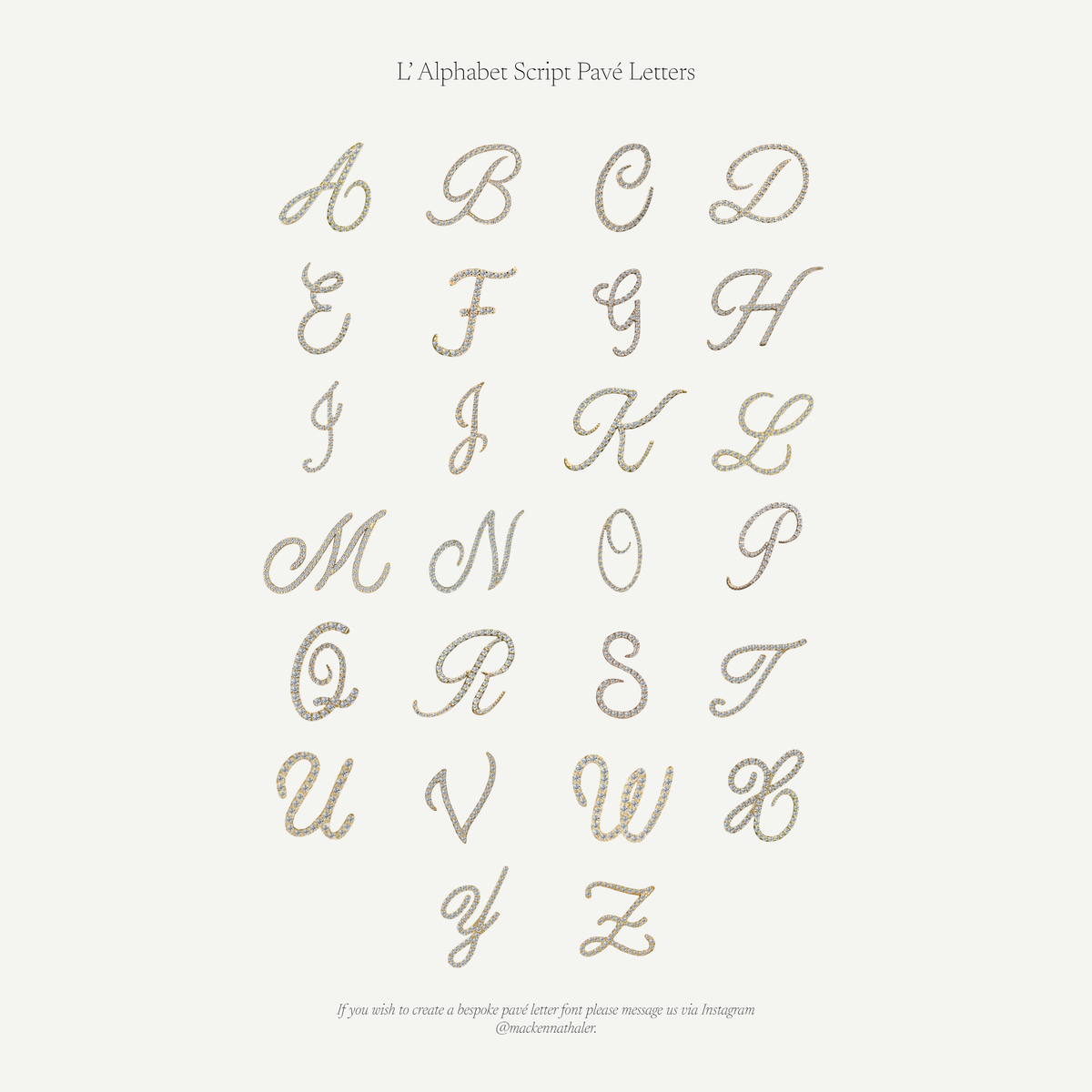 L'Alphabet Script Pavé Diamond Ring