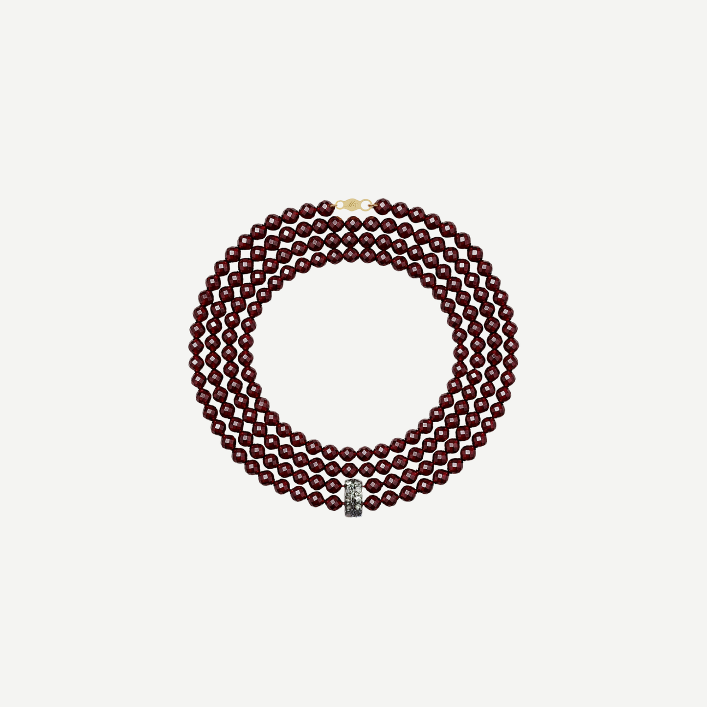 Marie Pavé Diamond Garnet Necklace
