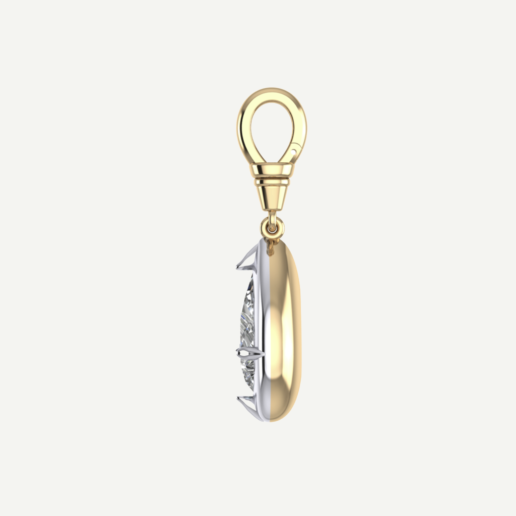 2ct Pear Diamond Bullseye Pendant