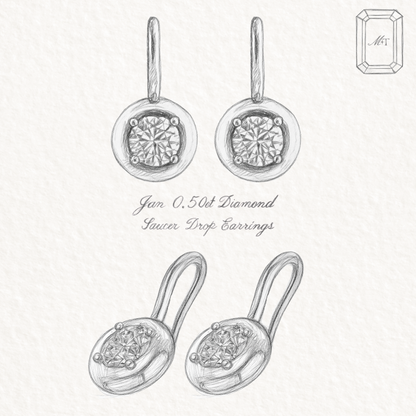 Jan 0.50ct Diamond Saucer Drop Earrings
