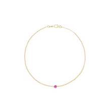 Load image into Gallery viewer, 14K SINGLE RUBY CHAIN BRACELET
