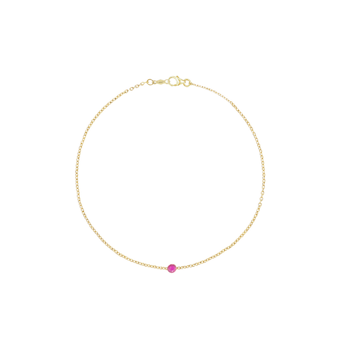 14K SINGLE RUBY CHAIN BRACELET