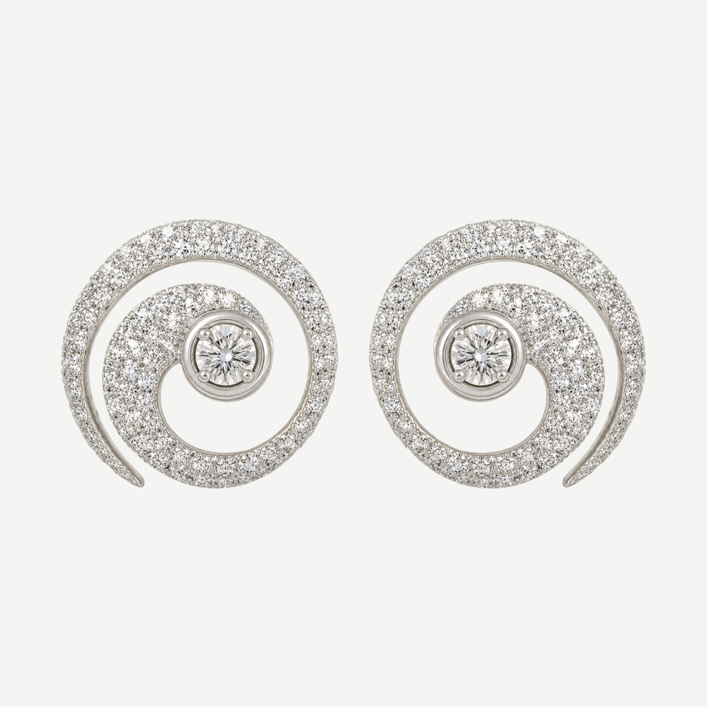 Pavé Swirl Jan Round 0.25ct Diamond Earrings