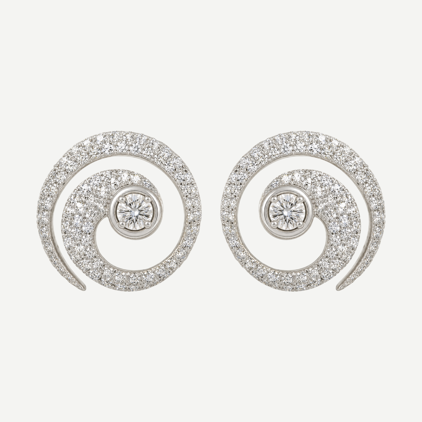Pavé Swirl Jan Round 0.25ct Diamond Earrings