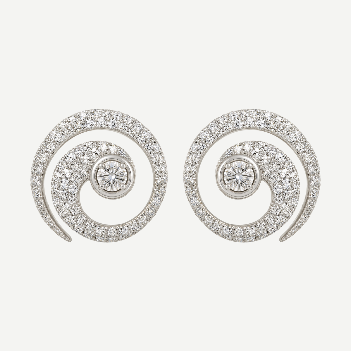 Pavé Swirl Jan Round 0.25ct Diamond Earrings