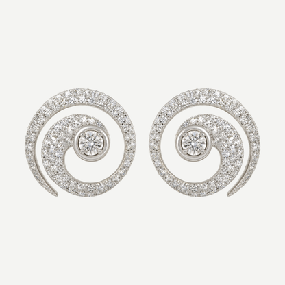 Pavé Swirl Jan Round 0.25ct Diamond Earrings