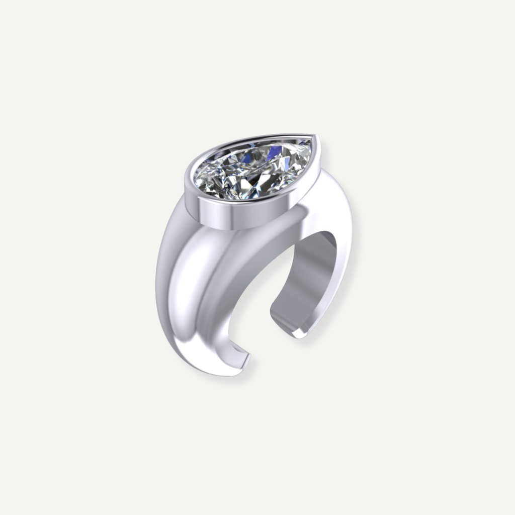 Strummer Pear Diamond Ear Cuff