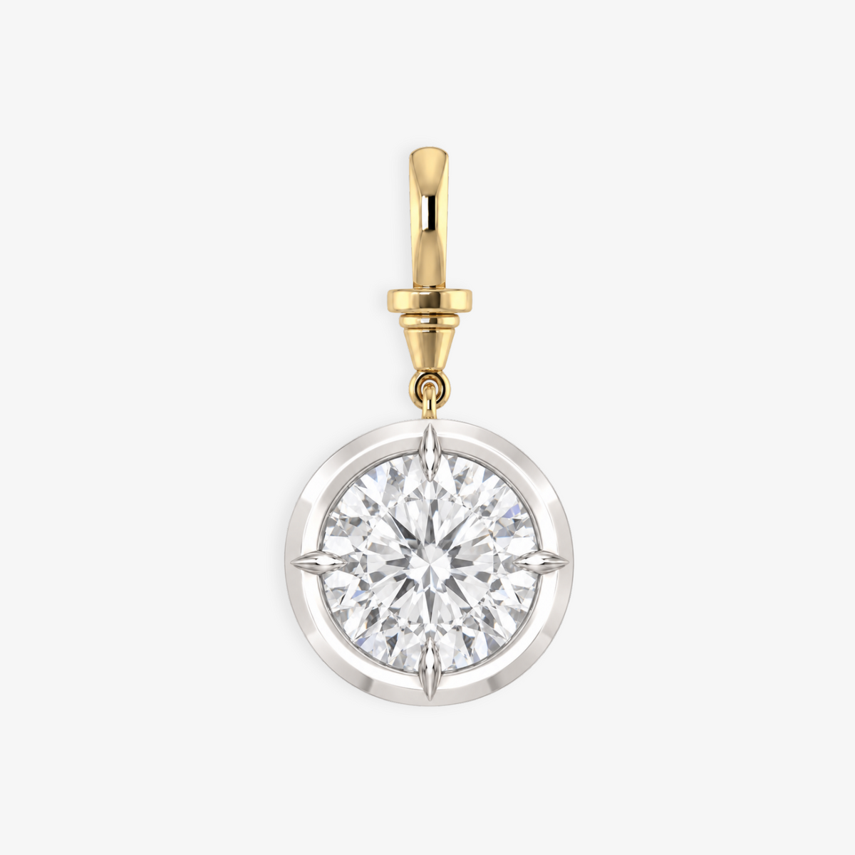3ct Round Diamond Bullseye Pendant