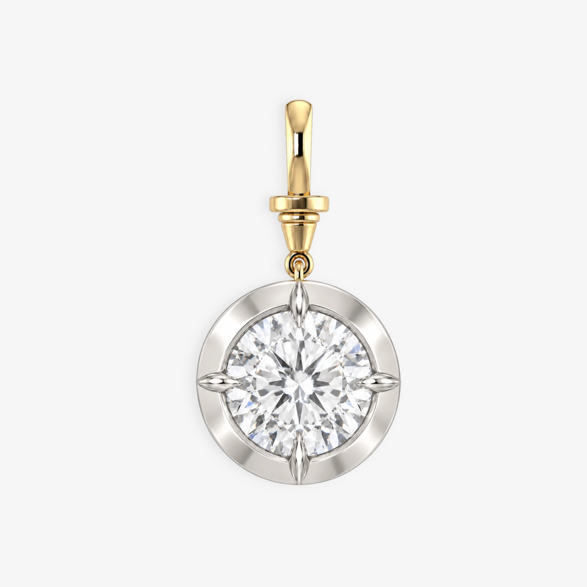 3ct Round Diamond Bullseye Pendant