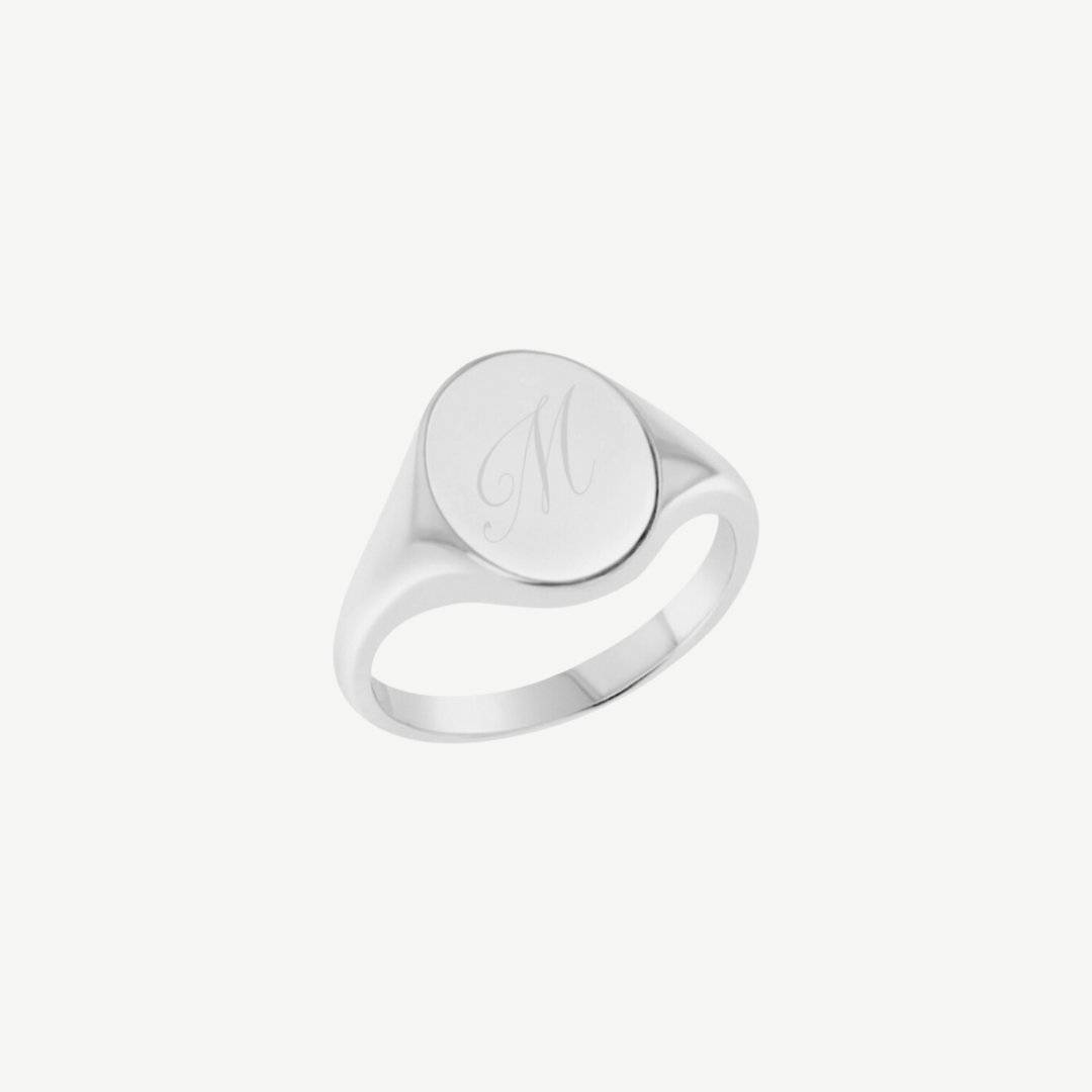 14k Engraved Signet Ring