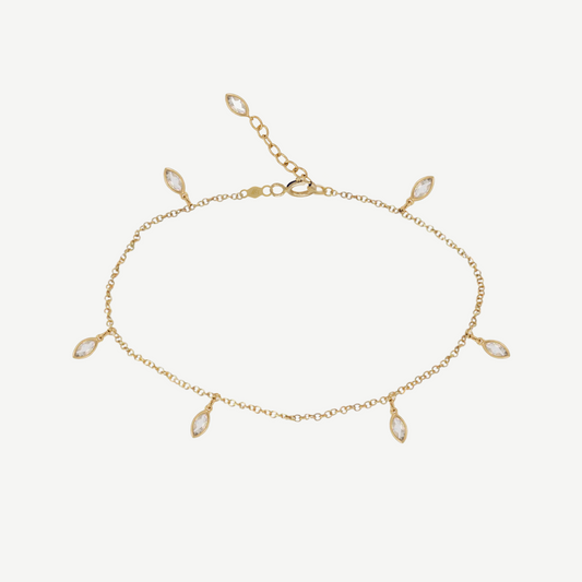 14k Marquise Shaker Anklet