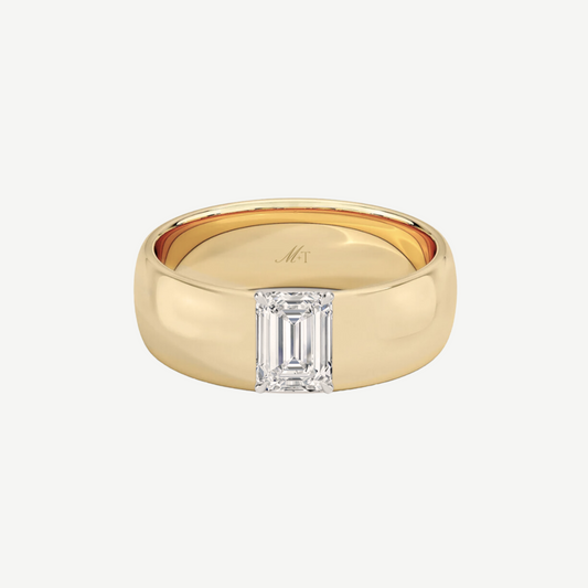 2ct Emerald Cut Diamond Cigar Band