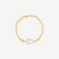 14k Teardrop Gemstone Chain Ring