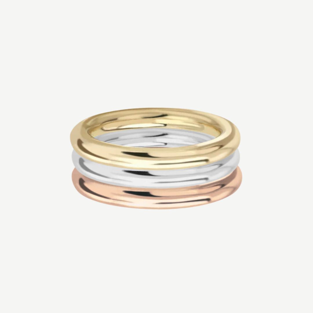 14k Bubble Band 3-Ring Set