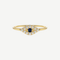 14k Pavé Diamond and Sapphire Evil Eye Ring