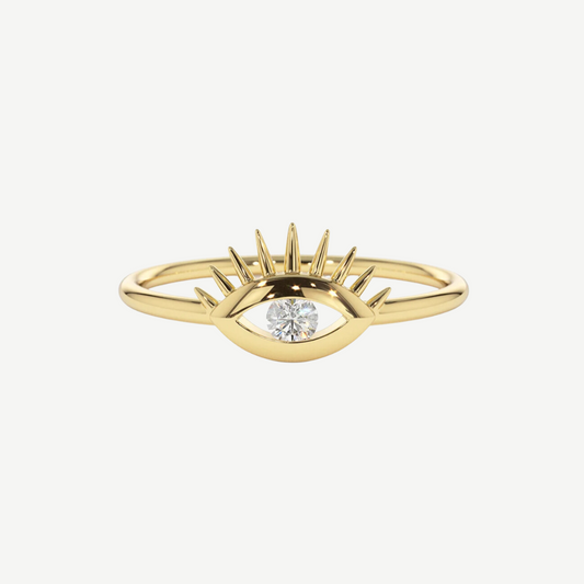 14k Aria Diamond Evil Eye Ring