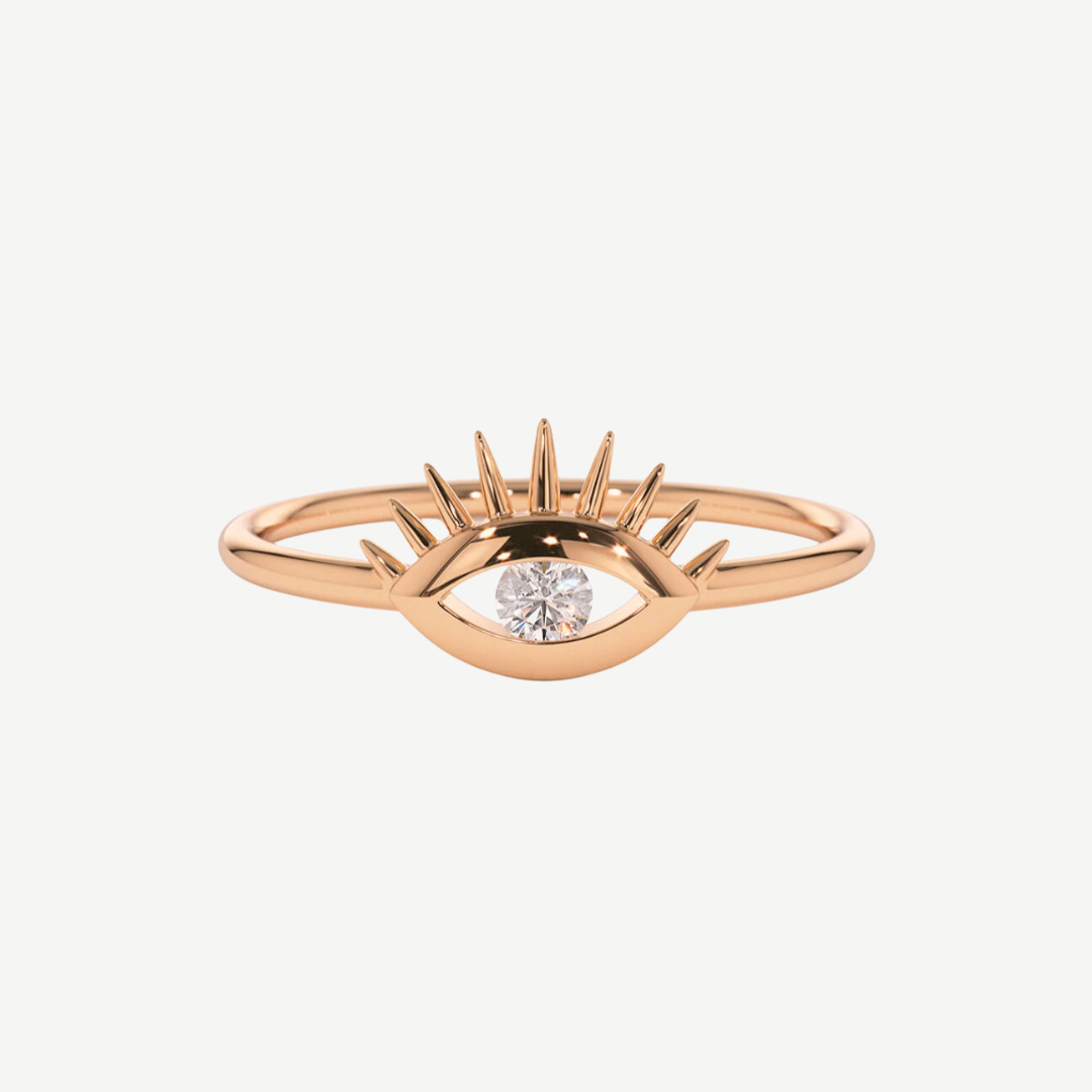 14k Aria Diamond Evil Eye Ring