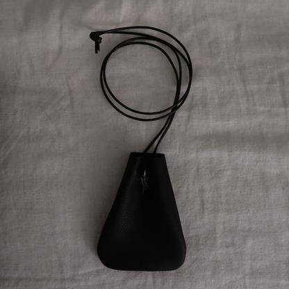 Midnight Un Petite Pouchette Leather Necklace