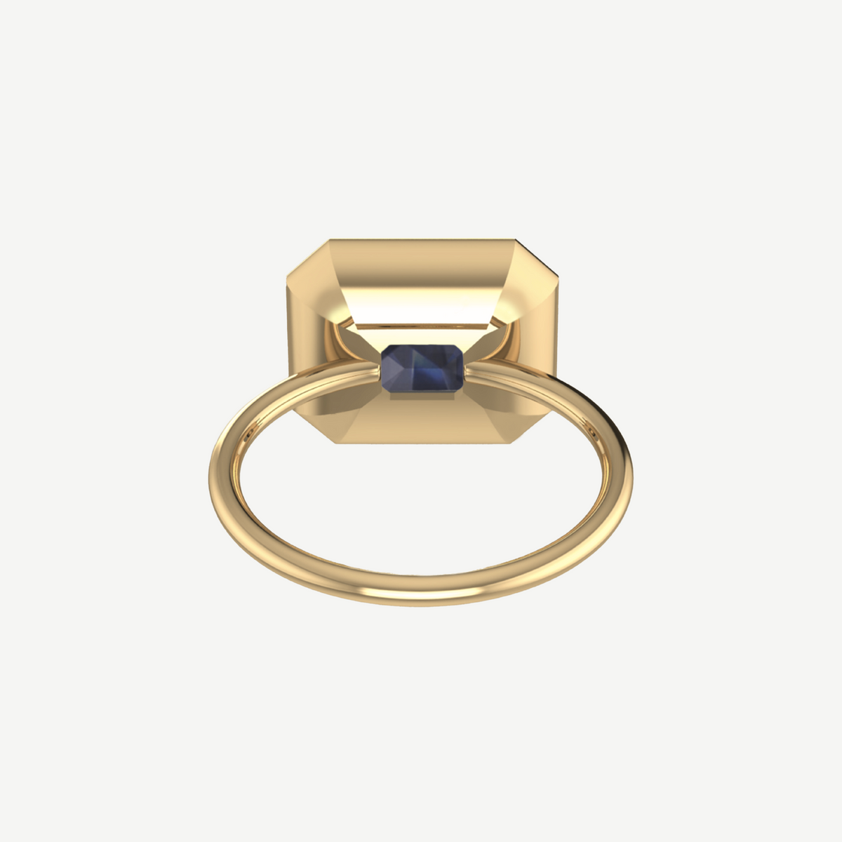 3.2ct East-West Double Bezel Emerald Cut Sapphire Ring