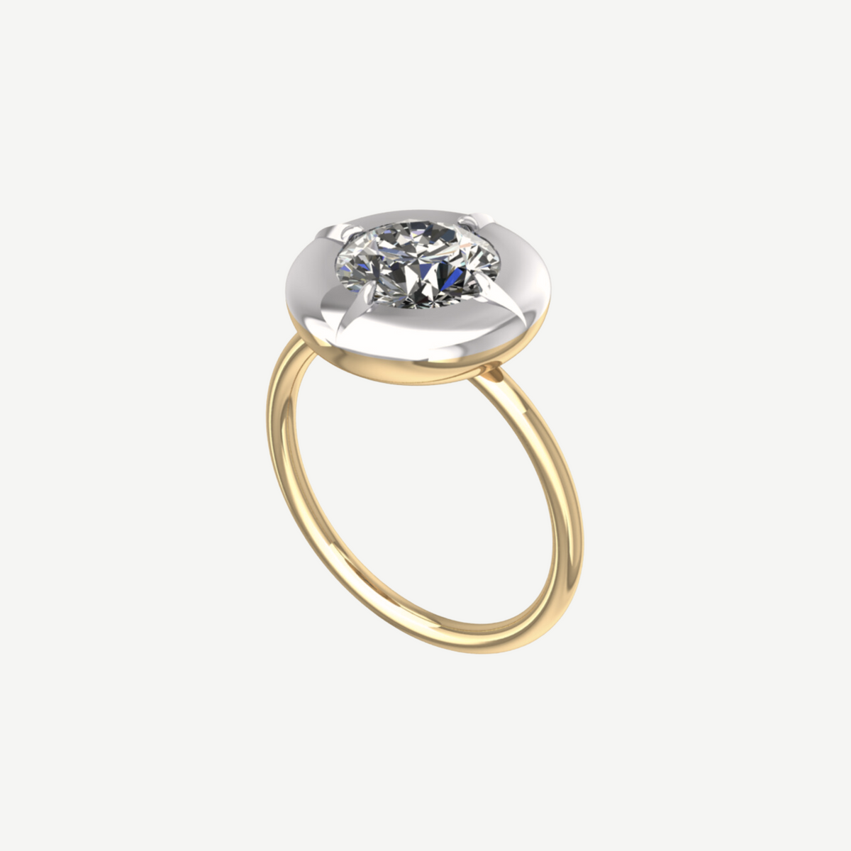 2ct Round Diamond Bullseye Ring