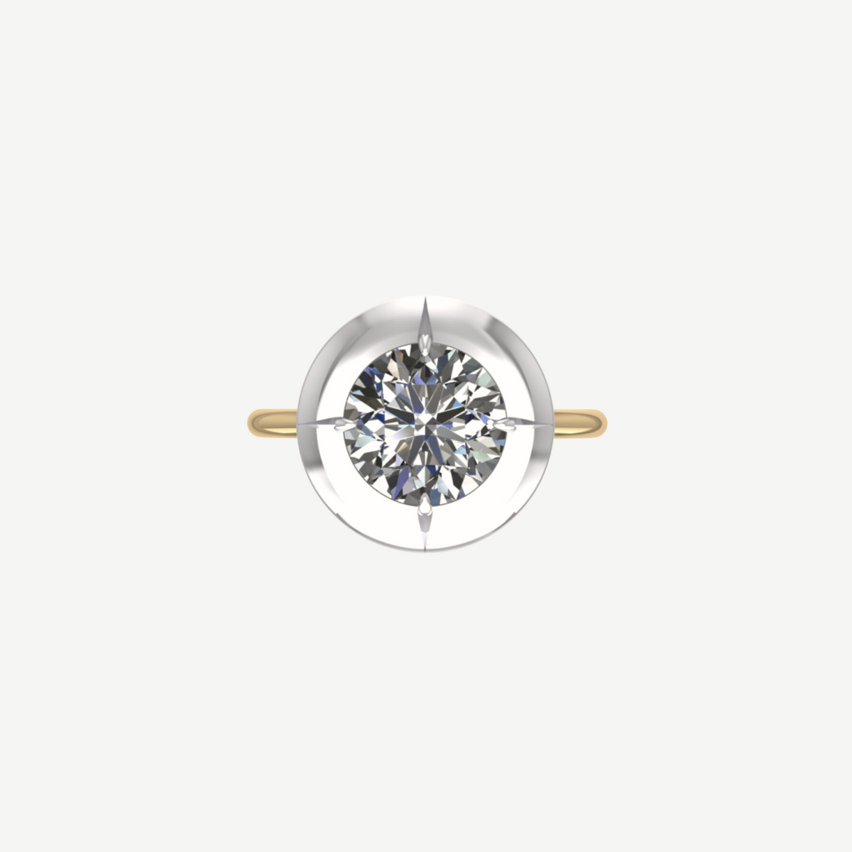 2ct Round Diamond Bullseye Ring