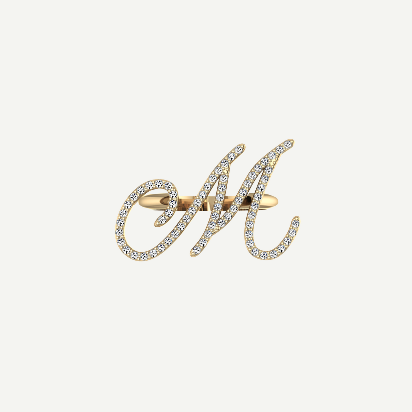 L'Alphabet Script Pavé Diamond Ring