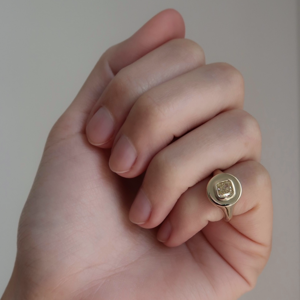 Cook Yellow Diamond Signet Ring