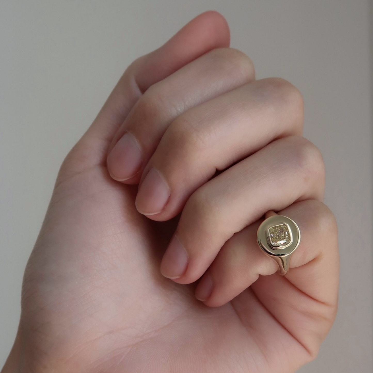 Cook Yellow Diamond Signet Ring