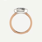 Ribbed 1ct East- West Oval Diamond Saucer Ring