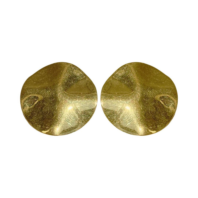GOLD HAMMERED DISC EARRINGS