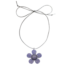 Load image into Gallery viewer, LILAC XL PAVE DAISY CORD NECKLACE
