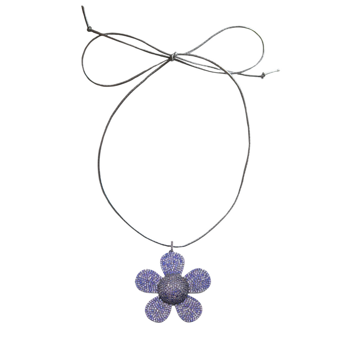 LILAC XL PAVE DAISY CORD NECKLACE