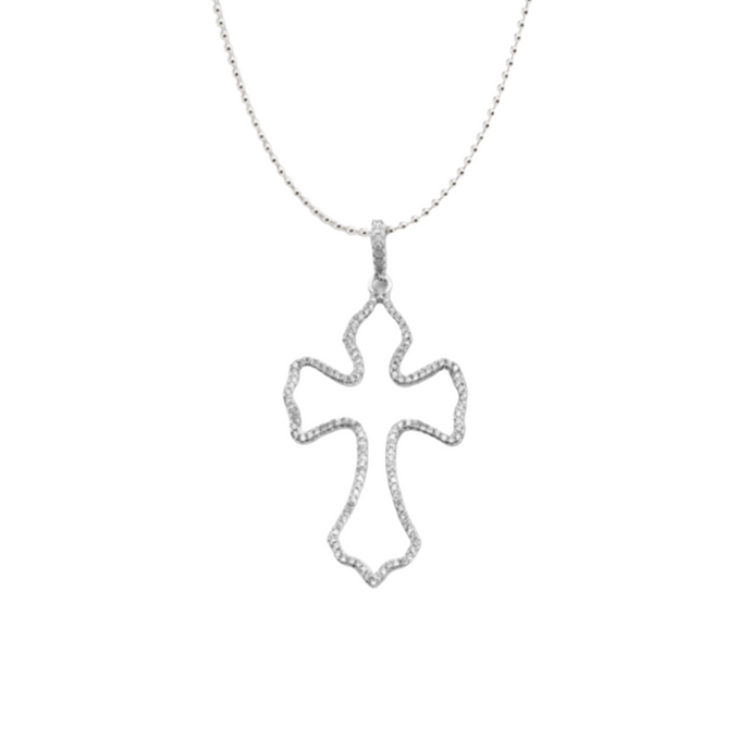 GOTHIC PAVE CROSS NECKLACE
